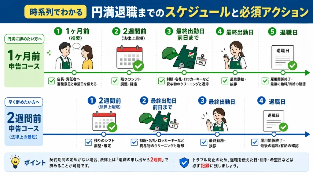 円満退職までのスケジュールと必須アクション